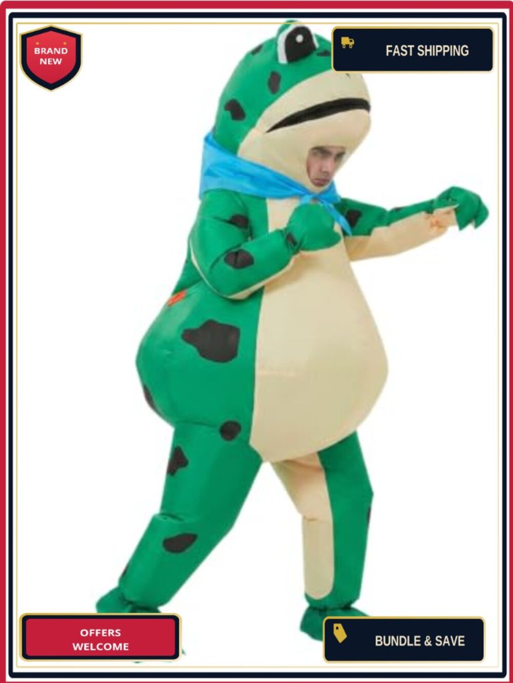 Giant Frog Inflatable Costume Adult Blow Up Animal Jumpsuit Fancy Dress Party